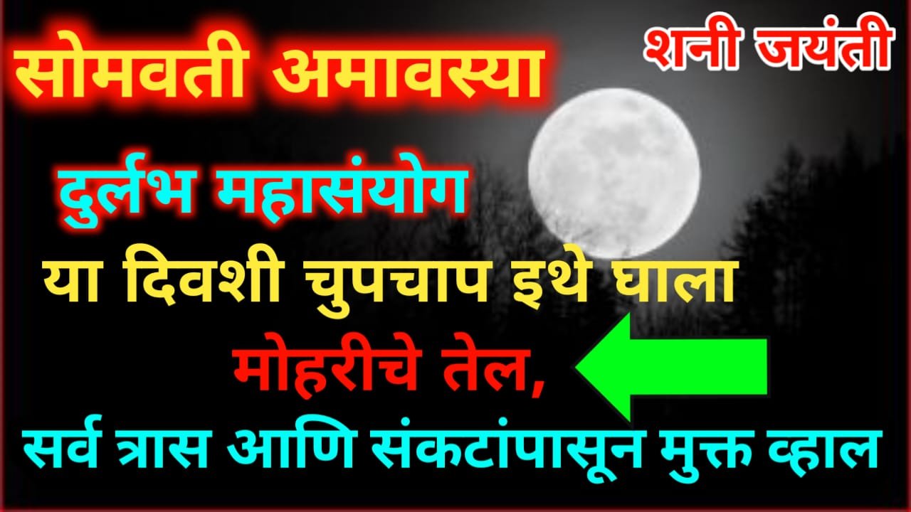 30 मे सोमवती अमावस्या शनि जयंती, या दिवशी चुपचाप इथे घाला मोहरीचे तेल, सर्व त्रास आणि संकटांपासून मुक्त व्हाल….