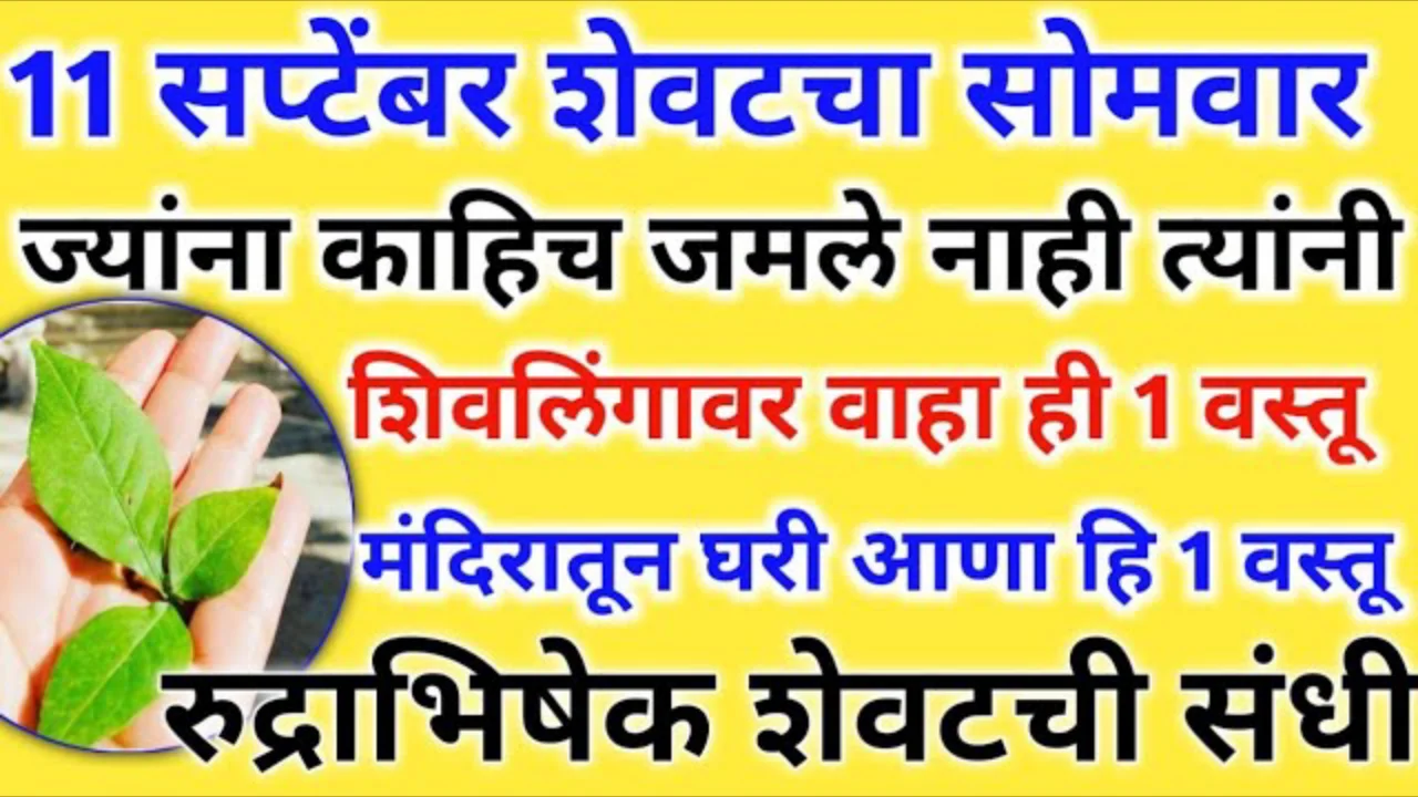 11 सप्टेंबर शेवटचा सोमवार ज्यांना काहिच जमले नाही त्यांनी शिवलिंगावर वाहा ही 1 वस्तू..